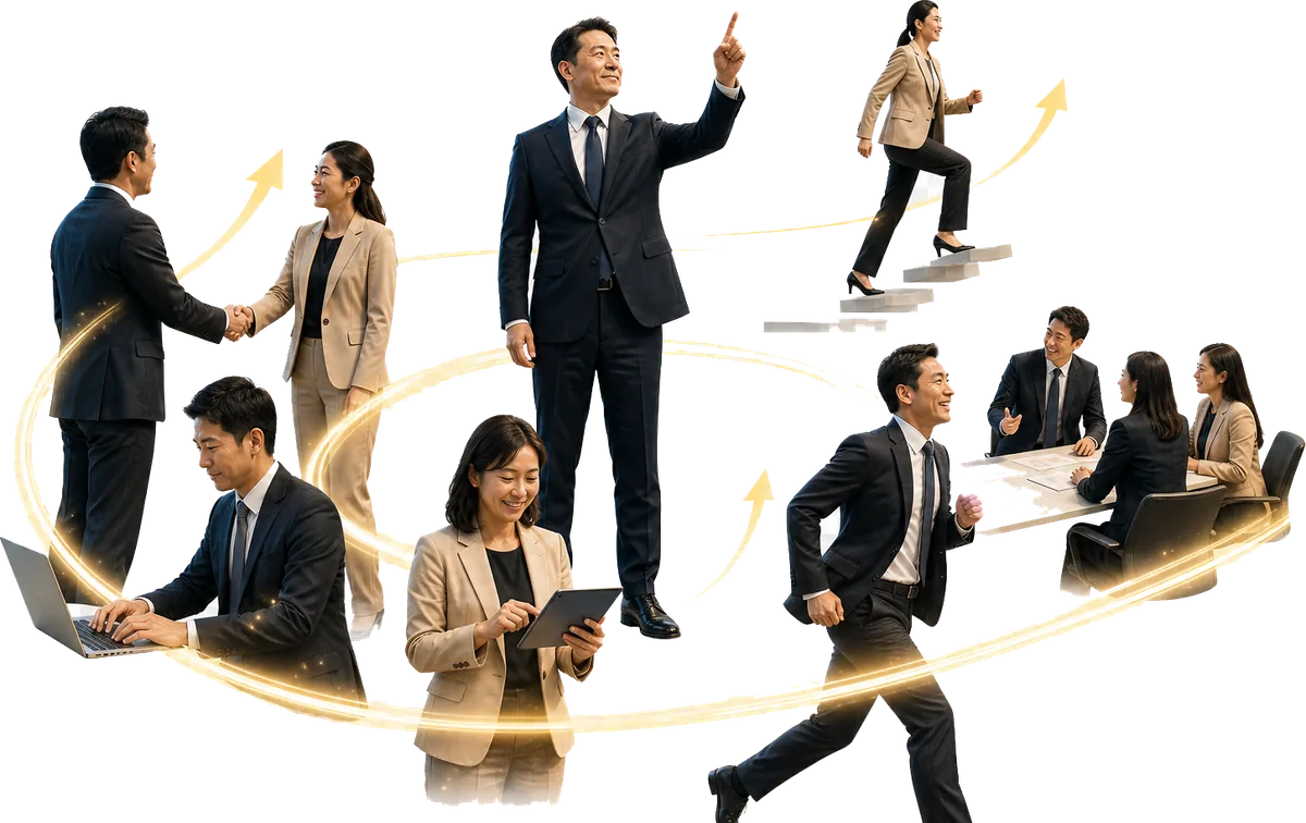 研修後、前向きに動き出す社員たち